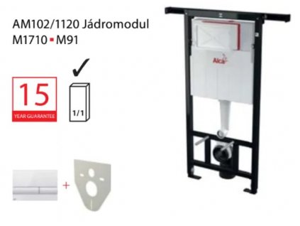 Set modul 3v1 Alcadrain AM102/1120 a tlačítko bílé M1710 Jádromodul s vhazovačem tablet P169