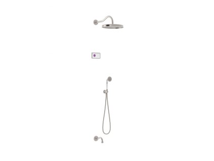 20722 tres termostaticky podomitkovy elektronicky sprchovy set shower technology vcetne elektronickeho ovladani bila barva zabudovana termostaticka elektronicka kontrolni jednotka 3cestna pevna sprcha 310 mm s kloubem tres 09226301ac