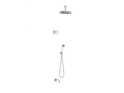 20737 tres termostaticky podomitkovy elektronicky sprchovy set shower technology vcetne elektronickeho ovladani bila barva zabudovana termostaticka elektronicka kontrolni jednotka 3cestna pevna sprcha 310 mm s kloubem tres 09226302ac