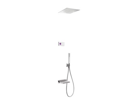 20815 tres termostaticky podomitkovy elektronicky vanovy set shower technology vcetne elektronickeho ovladani bila barva zabudovana termostaticka elektronicka kontrolni jednotka 3cestna stropni sprchove kropitko z nerez oce tres 09286315
