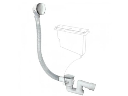 TRES 134445 Vanový sifon typu click-clack s přípojkou k odtokovému systému