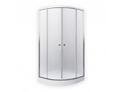 Čtvrtkruhový sprchový kout APOLLO CHROME v setu s vaničkou (Varianta Barva profilu: Brillant, Orientace: Univerzální, Rozměr: 90 x 90 cm, Výplň: Sklo MATT GLASS)
