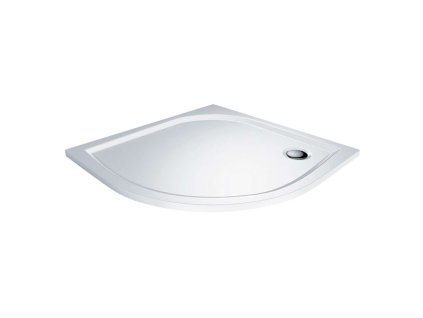 Čtvrtkruhová sprchová vanička, R550, bez nožiček, litý mramor (Varianta Čtvrtkruhová sprchová vanička, 90x90x3 cm, R550, bez nožiček, litý mramor)