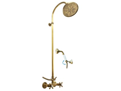 MORAVA RETRO - Sprchový systém s vodovodní baterií, Stará mosaz (Bronz) MK181.5/3SM, RAV Slezák (Barva Stará mosaz (Bronz), Rozměr 150 mm)