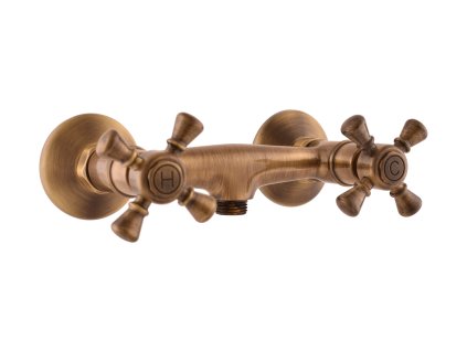 MORAVA RETRO - Sprchová baterie, Stará mosaz (Bronz) MK380.5SM, RAV Slezák (Barva Stará mosaz (Bronz), Rozměr 100 mm)
