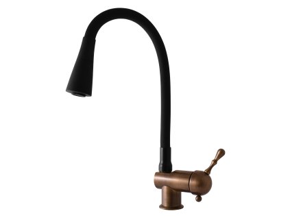 Umyvadlová/dřezová baterie s flexibilním ramínkem, Stará mosaz (Bronz) L408.0/13SM, RAV Slezák (Barva Stará mosaz (Bronz), Rozměr 1/2")