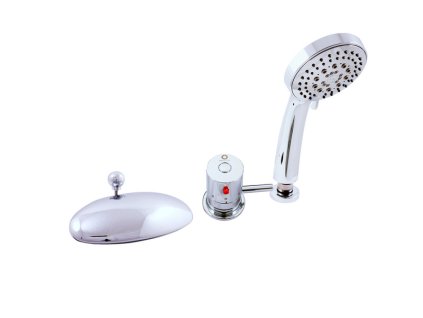TERMOSTATICKÁ - Vanová baterie 3-otvorová, Chrom DT270.0S, RAV Slezák (Barva ZLATÁ - lesklá, Rozměr 3,8")