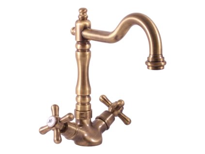 MORAVA RETRO - Dřezová baterie, Stará mosaz (Bronz) MK120.0/8SM, RAV Slezák (Barva Stará mosaz (Bronz), Rozměr 3,8")