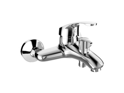 Vanová nástěnná baterie, Sonáta, s keramickým přepínačem, bez příslušenství, chrom (Varianta Vanová nástěnná baterie, Sonáta, 100 mm, s keramickým přepínačem, bez příslušenství, chrom)