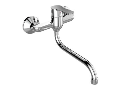 Dřezová nástěnná baterie, Zuna, s ramínkem trubkovým ø 18 mm - 300 mm, chrom (Varianta Dřezová nástěnná baterie, Zuna, 150 mm, s ramínkem trubkovým ø 18 mm - 300 mm, chrom)