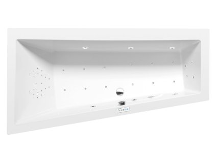 ANDRA L hydromasážní vana, 180x90x45cm, Highline Hydro-Air, chrom