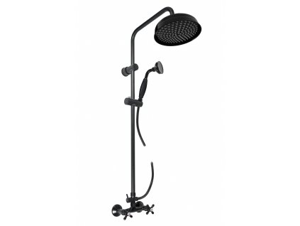 7851 vodovodni baterie sprchova morava retro s hlavovou a rucni sprchou barva cerna matna rozmer 150 mm
