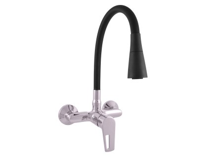 8097 vodovodni baterie drezova s flexibilnim raminkem se sprchou colorado barva chrom cerna rozmer 100 mm