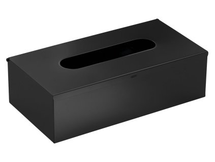 Zásobník na papírové kapesníky závěsný, 250x75x130 mm, černá mat