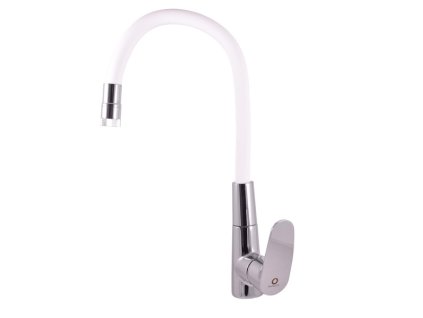 6855 vodovodni baterie drezova s flexibilnim raminkem s dvoupolohovym perlatorem amur barva chrom bila rozmer 3 8