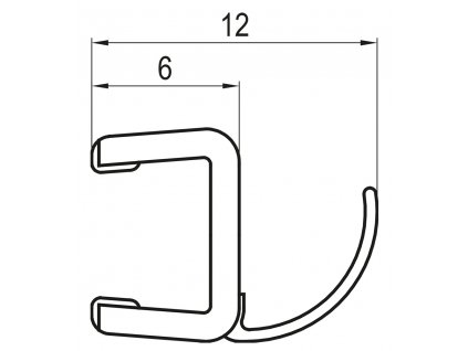 Svislé těsnění pro 6mm skla, set 5 ks 53101.KD5.1959