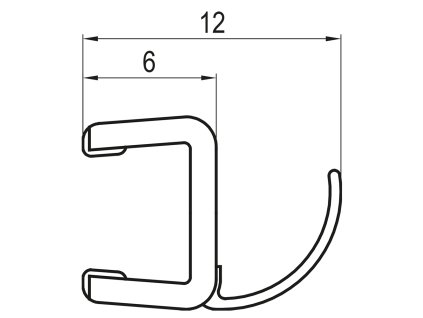 Svislé těsnění pro 6mm skla, set 10 ks 53101.KD10.1959