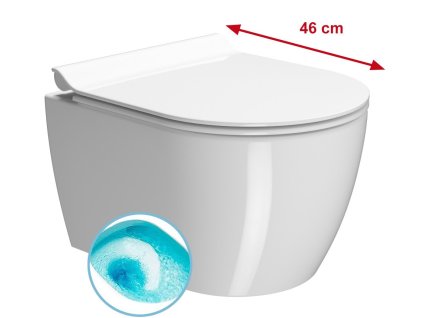 PURA SHORT závěsná WC mísa, Swirlflush, 35x46cm, bílá ExtraGlaze