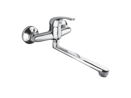 Dřezová nástěnná baterie, Lila, s ramínkem plochým rovným 210 mm, chrom (Varianta Dřezová nástěnná baterie, Lila, 150 mm, s ramínkem plochým rovným 210 mm, chrom)