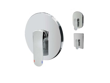 Sprchová podomítková baterie bez přepínače, Mada, Mbox (Varianta Sprchová podomítková baterie bez přepínače, Mada, Mbox, kulatý kryt, chrom)