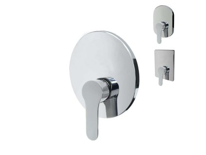 Sprchová podomítková baterie bez přepínače, Zuna, Mbox, kryt, chrom (Varianta Sprchová podomítková baterie bez přepínače, Zuna, Mbox, kulatý kryt, chrom)