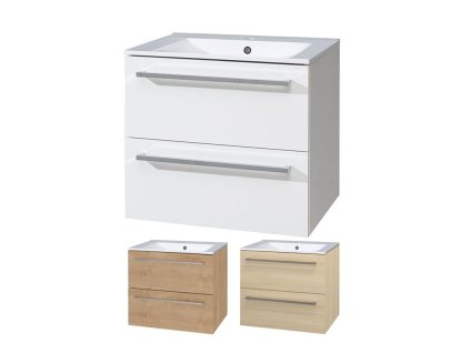 Bino, koupelnová skříňka s keramickým umyvadlem 61 cm (Varianta Bino, koupelnová skříňka s keramickým umyvadlem 61 cm, bílá)