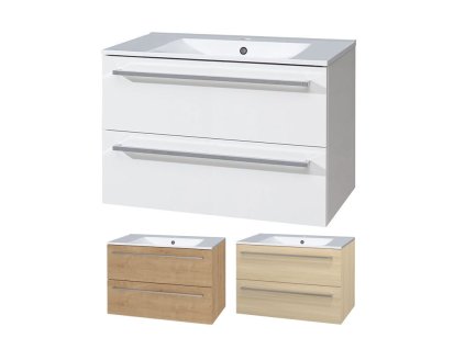Bino, koupelnová skříňka s keramickým umyvadlem 81 cm (Varianta Bino, koupelnová skříňka s keramickým umyvadlem 81 cm, bílá)