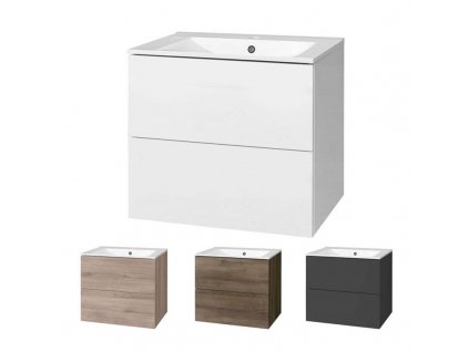Aira, koupelnová skříňka s keramickým umyvadlem 61 cm (Varianta Aira, koupelnová skříňka s keramickým umyvadlem 61 cm, bílá)