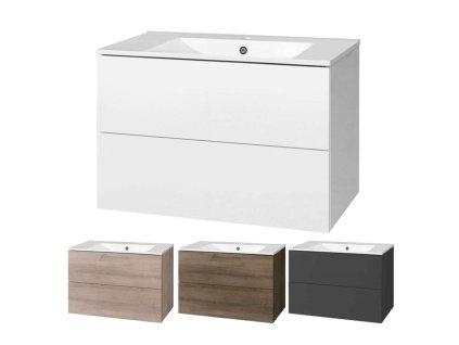 Aira, koupelnová skříňka s keramickým umyvadlem 81 cm (Varianta Aira, koupelnová skříňka s keramickým umyvadlem 81 cm, bílá)