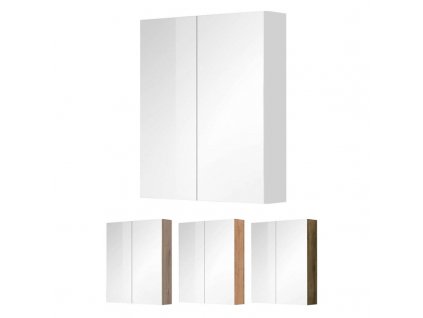 Koupelnová galerka 60 cm, zrcadlová skříňka, 2x dveře (Varianta Aira, Mailo, Opto, Bino, Vigo koupelnová galerka 60 cm, zrcadlová skříňka, bílá)
