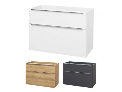 Mailo, koupelnová skříňka 101 cm, chrom madlo (Varianta Mailo, koupelnová skříňka 101 cm, dub Riviera, chrom madlo)