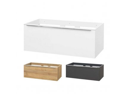 Mailo, koupelnová skříňka 101 cm, chrom madlo (Varianta Mailo, koupelnová skříňka 101 cm, dub Riviera, chrom madlo)