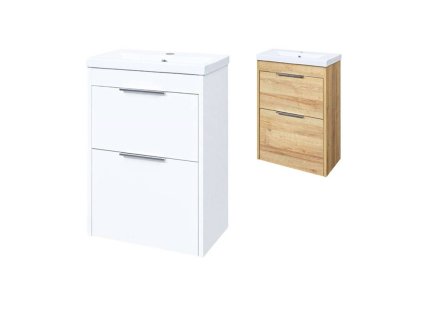 Vigo, koupelnová skříňka s keramickým umyvadlem, 51 cm (Varianta Vigo, koupelnová skříňka s keramickým umyvadlem 51 cm, bílá)