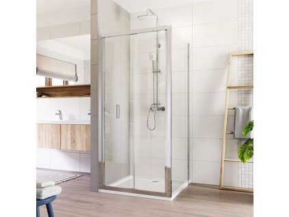 Sprchový kout, LIMA, čtverec, chrom ALU, sklo čiré (Varianta Sprchový kout, LIMA, čtverec, 80x80x190 cm, chrom ALU, sklo čiré)