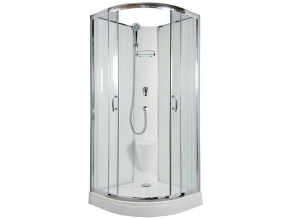 188 4 sprchovy box briliant model 2 ctvrtkruhovy s vanickou z liteho mramoru a sedatkem cire sklo