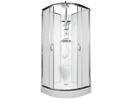254 4 sprchovy box briliant model 7 ctvrtkruhovy s vanickou z liteho mramoru sedatkem a sprchovou termostatickou tyci s horni sprchou matne chinchila sklo