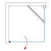 Otevírací jednokřídlé sprchové dveře OBCO1 s pevnou stěnou OBCB (Varianta Rozměr dveří: 80 cm, Rozměr pevné stěny: 90 cm)