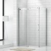 Posuvné sprchové dveře OBZD2 a pevná stěna OBZB (Varianta Barva profilu: Brillant, Rozměr dveří: 120 cm, Rozměr pevné stěny: 80 cm)