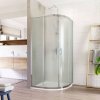 Sprchový kout, LIMA, čtvrtkruh, chrom ALU, vanička, sklo Point (Varianta Sprchový kout, Lima, čtvrtkruh, 90x90x190 cm, R 550, chrom ALU, sklo Point, vanička litý mramor)