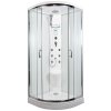 5592 6 parni masazni sprchovy box briliant model 9 ctvrtkruhovy s vanickou z liteho mramoru sedatkem tryskami parnim vyvijecem a stropem s horni sprchou cire sklo