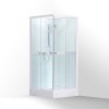 Čtvercový sprchový box PETRA NEW (Varianta Barva profilu: Bílá, Rozměr: 80 cm, Výplň: Sklo TRANSPARENT)