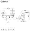 Sprchová nástěnná baterie, Sonáta, bez příslušenství, chrom (Varianta Sprchová nástěnná baterie, Sonáta, 150 mm, bez příslušenství, chrom)