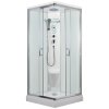 2582 9 parni sprchovy box smaragd model 8 ctverec s vanickou z liteho mramoru sedatkem radiem parnim vyvijecem a stropem s horni sprchou cire sklo