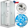 2588 10 sprchovy box smaragd model 1 ctverec 90 x 90 cm s vanickou z liteho mramoru cire sklo