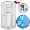 2609 8 sprchovy box smaragd model 6 ctverec 90 x 90 cm s vanickou z liteho mramoru a sprchovou termostatickou tyci s horni sprchou matne chinchila sklo