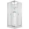 2609 9 sprchovy box smaragd model 6 ctverec s vanickou z liteho mramoru a sprchovou termostatickou tyci s horni sprchou matne chinchila sklo