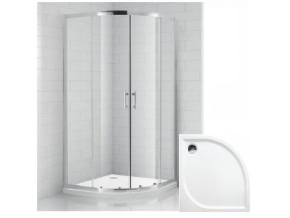 Čtvrtkruhový sprchový kout OBR 90x90 cm s vaničkou z litého mramoru | koupelnyross