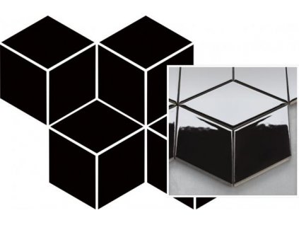 29496 hexagon mozaika univerzalni nero paradyz romb 20 4x23 8 cm