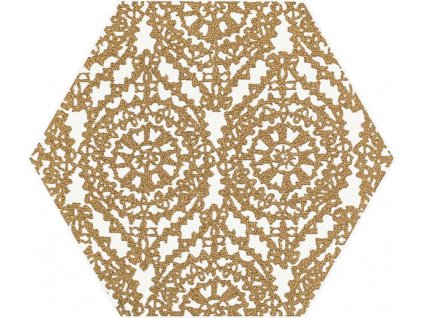28032 hexagon shiny lines gold dekor a 19 8x17 1 cm