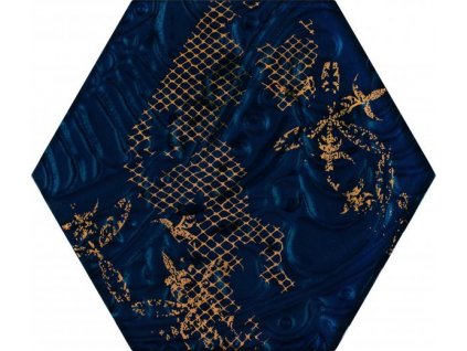 24591 hexagon skleneny intense tone blue dekor c 19 8x17 1 cm
